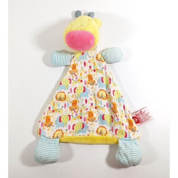 Nat &  Jules Jungle Boogie Giraffe Blankie Lovey Demdaco Zutano Security Blanket - Picture 2 of 4